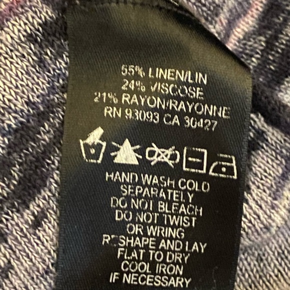 NIC+ZOE Women's Long Sleeve 3/4 Striped Top - Black and Multicolor Size S - Picture 3 of 9